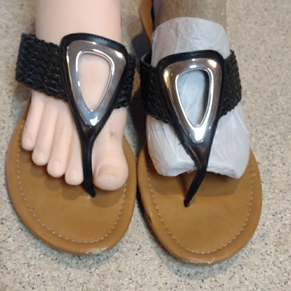 Liz Black Braid Sandals
